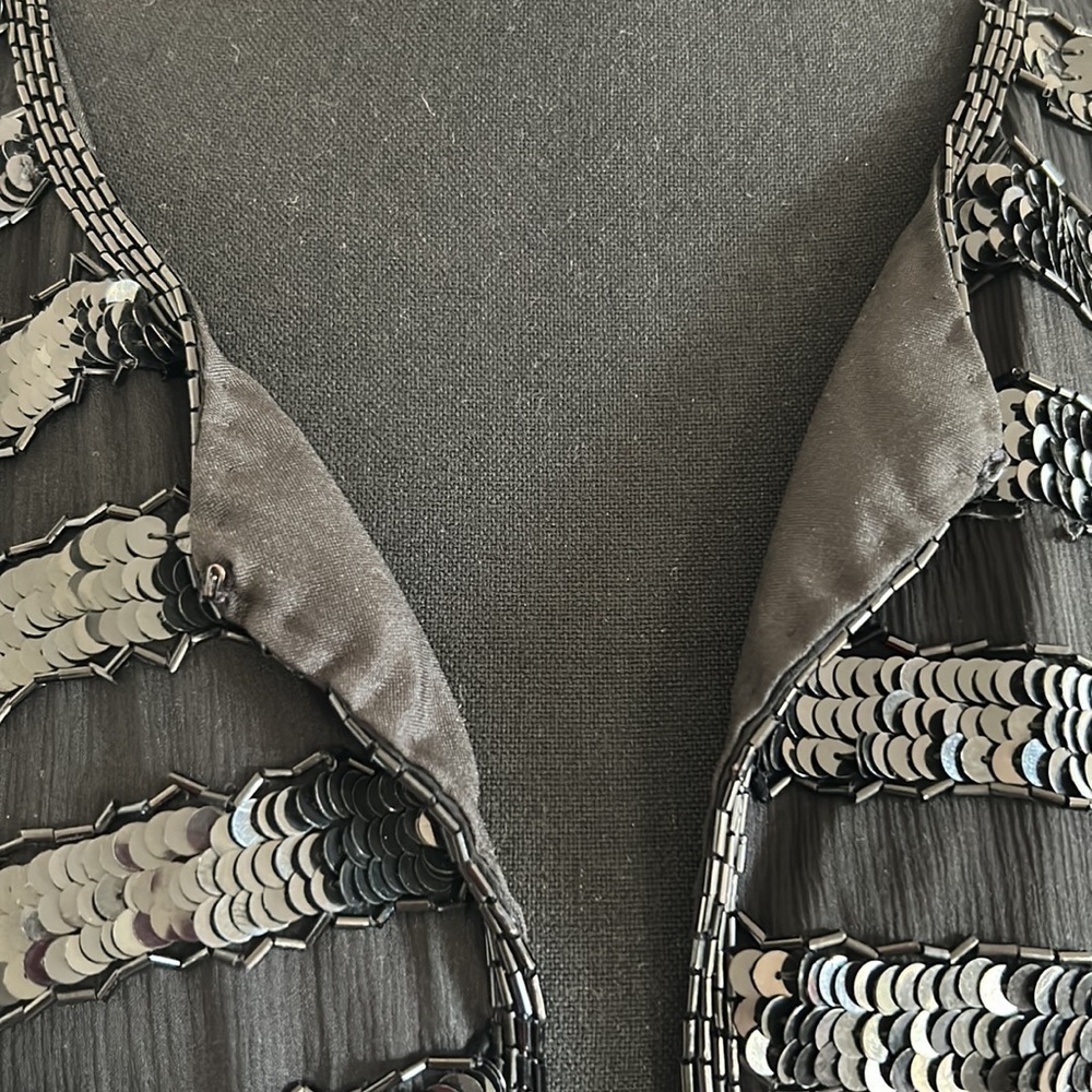 Vintage Black Beaded Formal Jacket - Picture 3 of 8